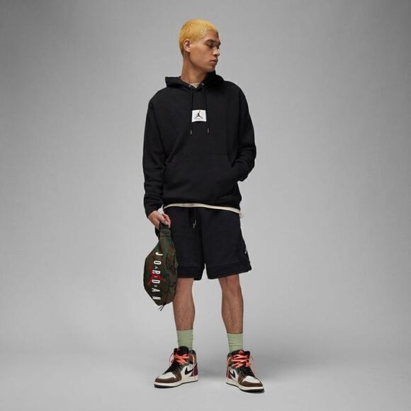 Air Jordan 1 3 4 Essentials Flight Hoodie Fleece Men's S Black White DQ7338-010 - Picture 10 of 16